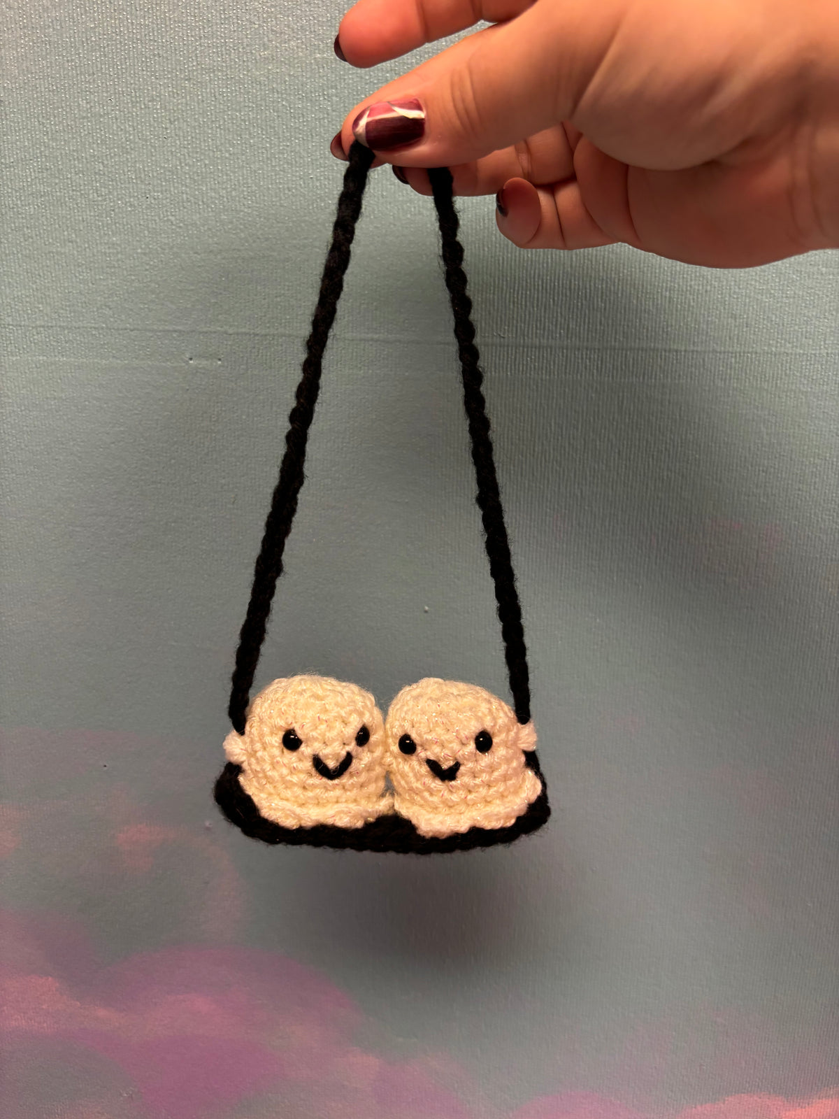 Ghost Besties Car Swing Crochet ghost car swing