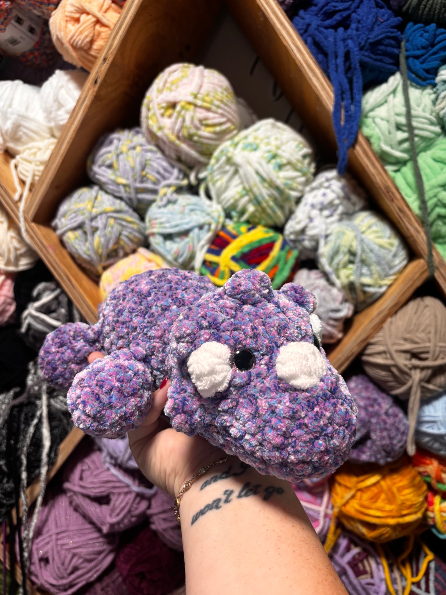 Tina the Crocheted Triceratops