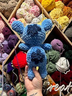 Blue Alien made of Stitches