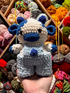 Blueberry Cow Crocheted handmade plush