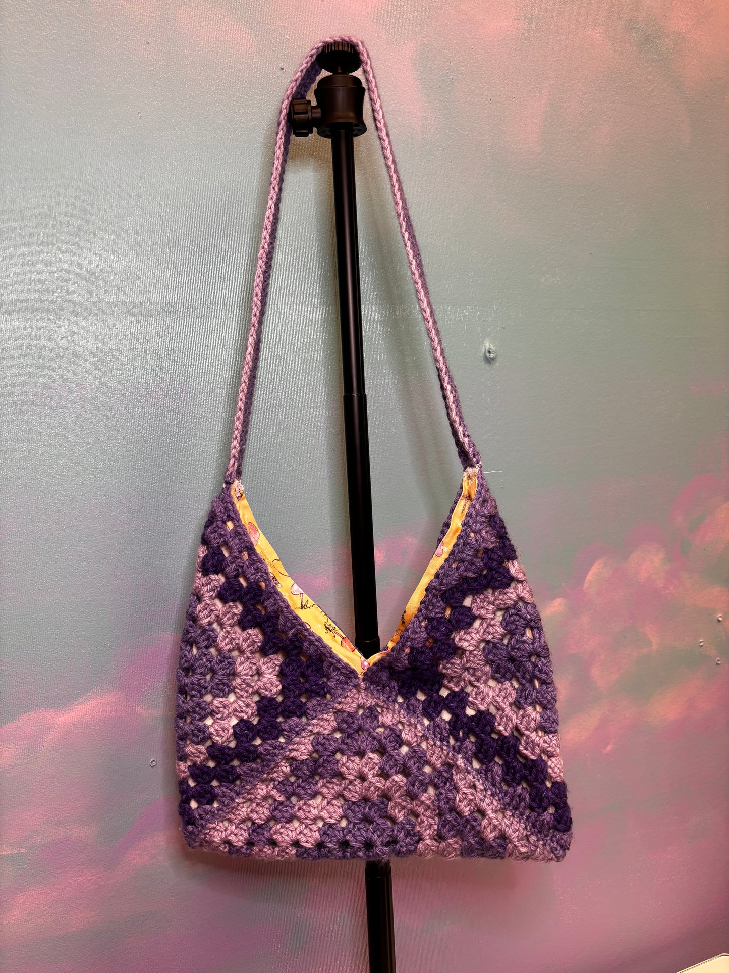 Crochet Granny Square Bags with linings