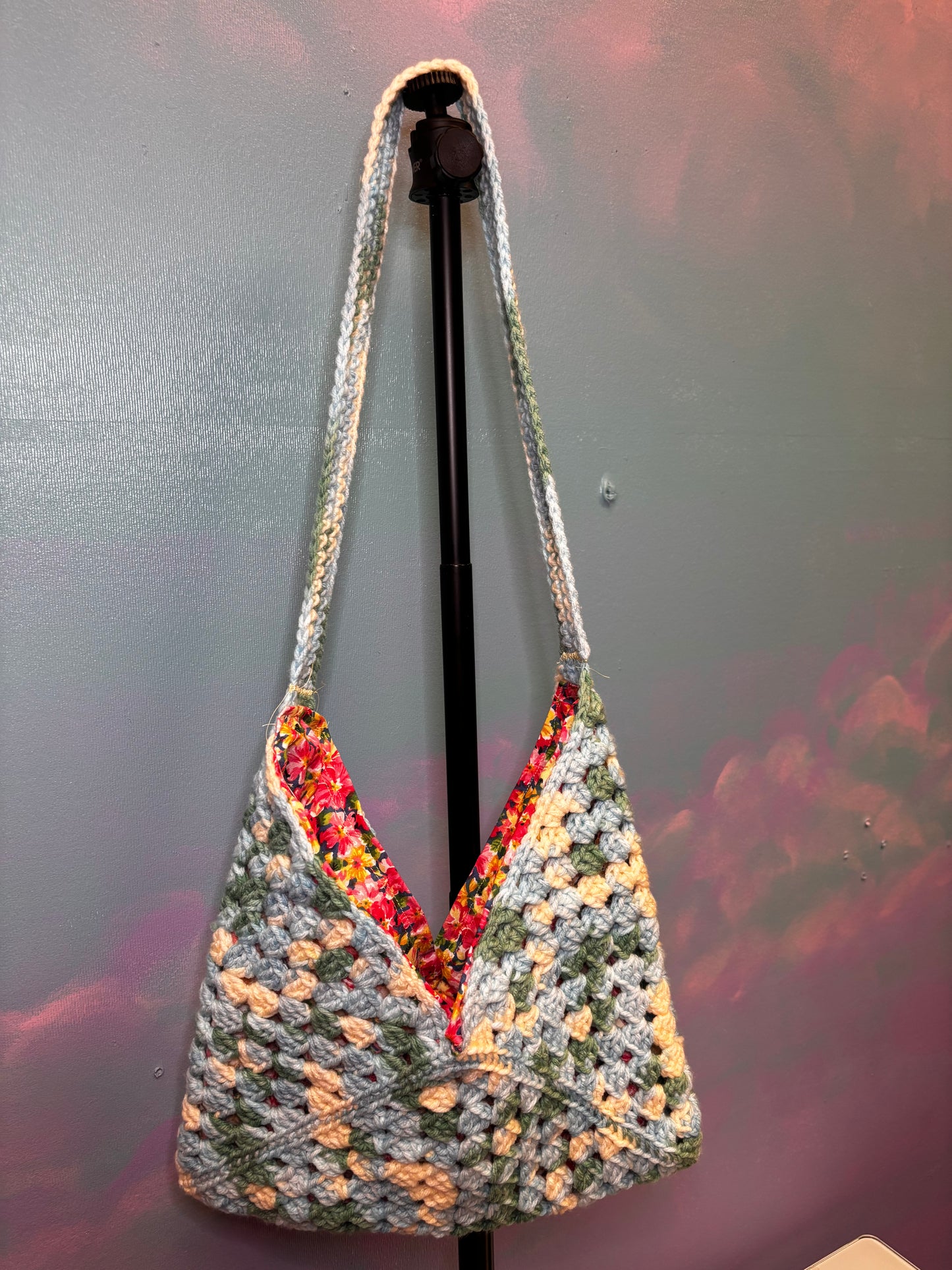 Crochet Granny Square Bags with linings