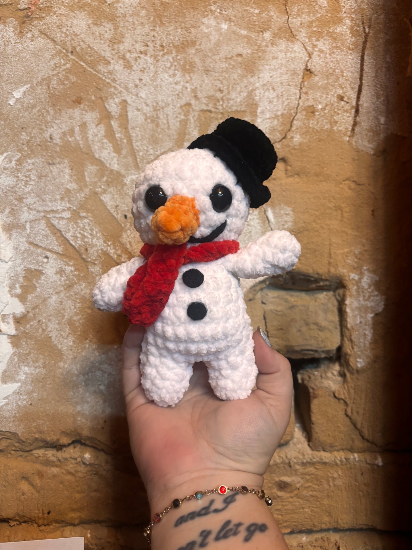 Crocheted Christmas Set Featuring: Gingerbread man, Reindeer, Mr. Snowman, and Grinch