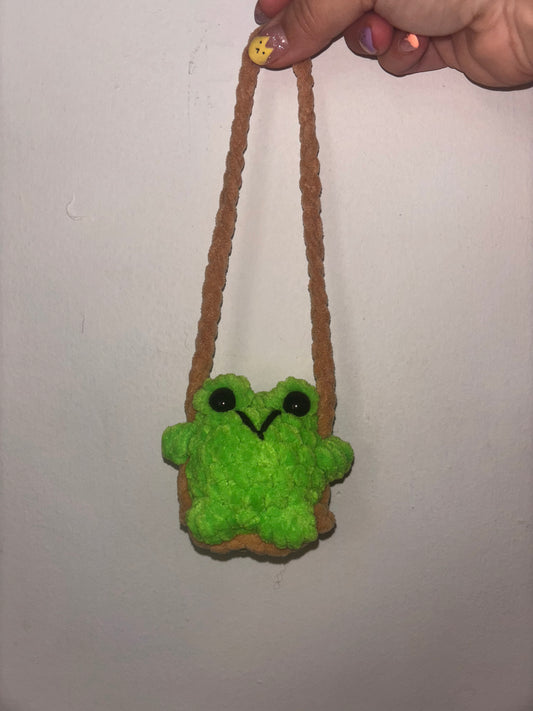Crocheted Frog Car Swing