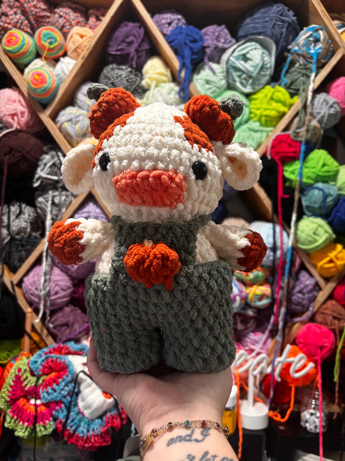 Pumpkin Callie the Cow crocheted