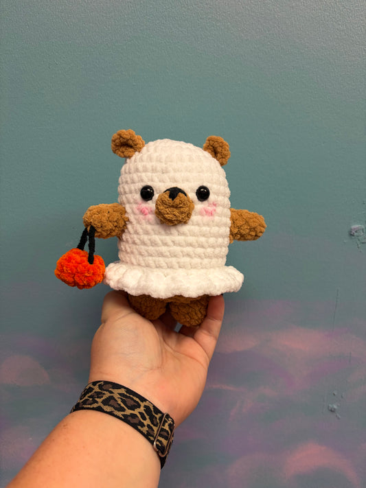 Ghost Bear Crocheted Bear in Ghost Costume