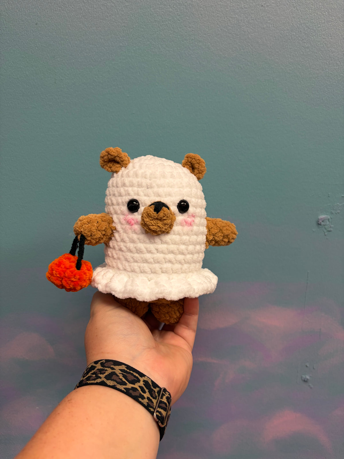 Ghost Bear Crocheted Bear in Ghost Costume